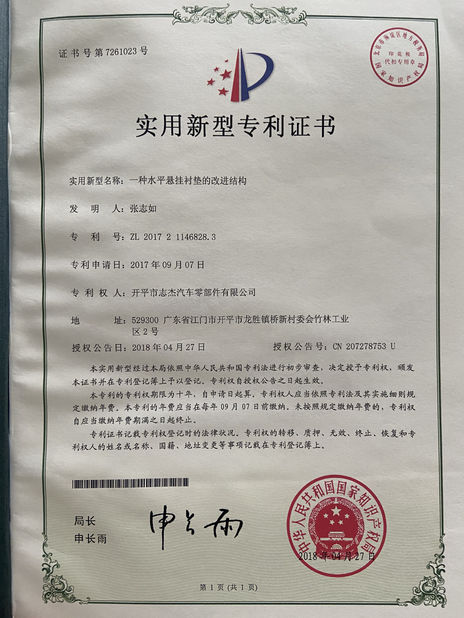 China Kaiping Zhijie Auto Parts Co., Ltd. Certificaciones
